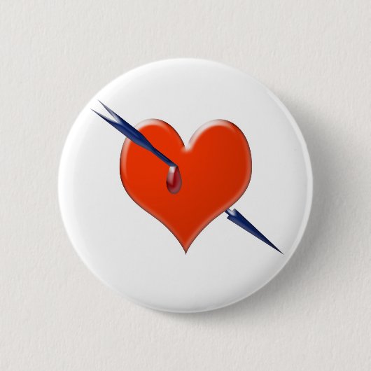 Badge Rond 5 Cm Flèche dans le coeur (Devant)