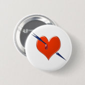 Badge Rond 5 Cm Flèche dans le coeur (Devant & derrière)