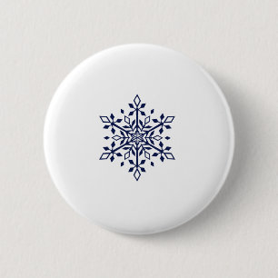 Badge Rond 5 Cm Flèche de neige bleue