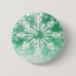 Badge Rond 5 Cm Flèche de neige verte