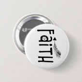 Badge Rond 5 Cm Flèche Tribale Croyance Monochrome (Devant & derrière)