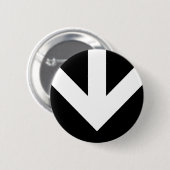 Badge Rond 5 Cm flèche vers le bas. couleur personnalisable. (Devant & derrière)