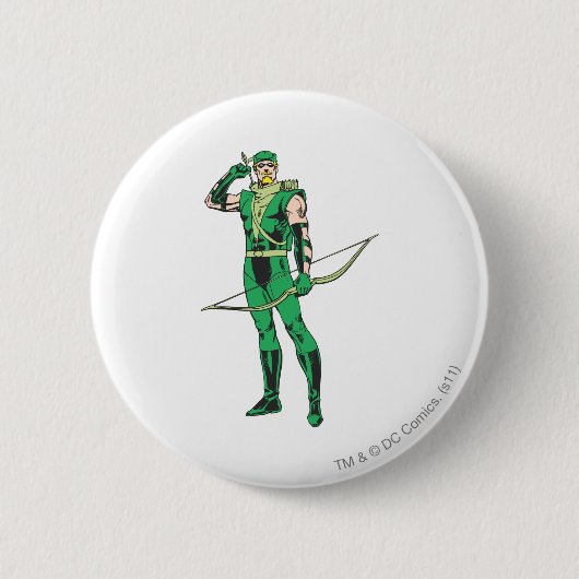 Badge Rond 5 Cm Flèche verte avec cible (Devant)