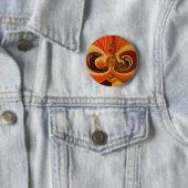 Badge Rond 5 Cm Flèches Abstraites avec Teardrop Center Art Print (En situation)