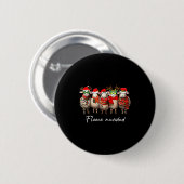 Badge Rond 5 Cm Fleece Navidad Christmas Spanish Sheep Santa Sheep (Devant & derrière)