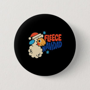 Badge Rond 5 Cm Fleece Navidad Funny Sheep Pun Noël