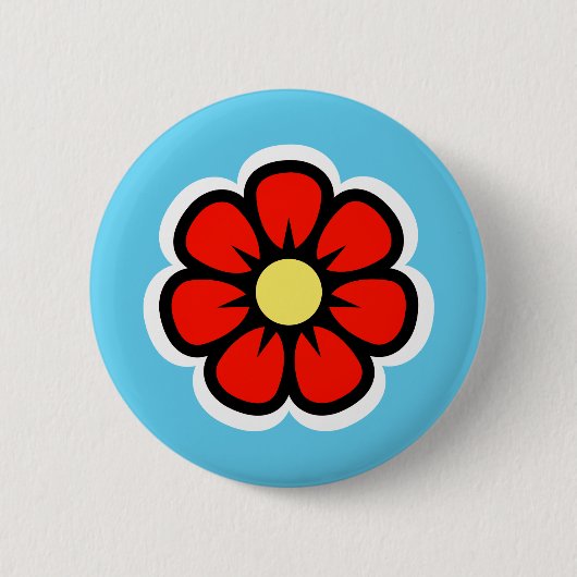 Badge Rond 5 Cm Fleur (Devant)