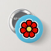 Badge Rond 5 Cm Fleur (Devant & derrière)