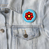 Badge Rond 5 Cm Fleur (En situation)