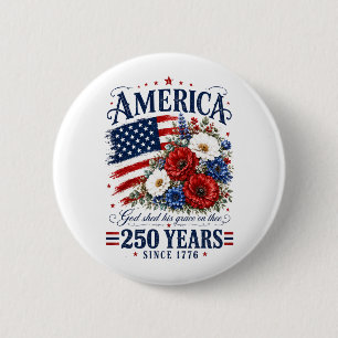 Badge Rond 5 Cm Fleur 250e anniversaire des États-Unis d'Amérique