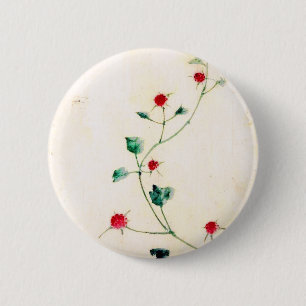 Badge Rond 5 Cm Fleur asiatique