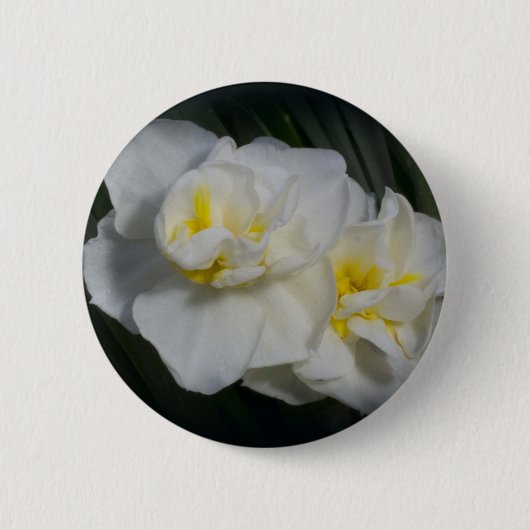 Badge Rond 5 Cm Fleur blanche (Devant)