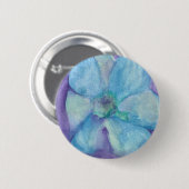Badge Rond 5 Cm Fleur bleue (Devant & derrière)