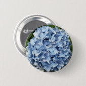 Badge Rond 5 Cm Fleur bleue d'hortensia (Devant & derrière)