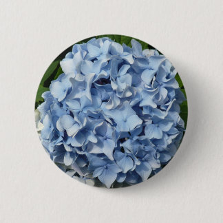 Badge Rond 5 Cm Fleur bleue d'hortensia