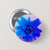 Badge Rond 5 Cm Fleur bleue lumineuse (Devant & derrière)