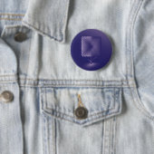 Badge Rond 5 Cm Fleur carré violette (En situation)