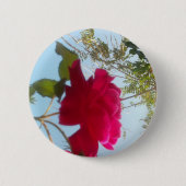 Badge Rond 5 Cm Fleur céleste : Un Rose contre le ciel (Devant)