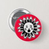 Badge Rond 5 Cm Fleur chantante (Devant & derrière)