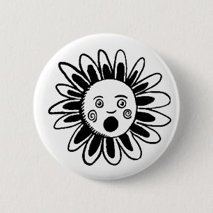 Badge Rond 5 Cm Fleur chantante