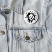 Badge Rond 5 Cm Fleur chantante (En situation)