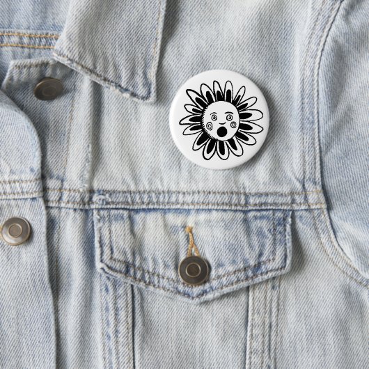 Badge Rond 5 Cm Fleur chantante (En situation)