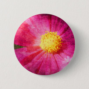 Badge Rond 5 Cm Fleur Cosmo