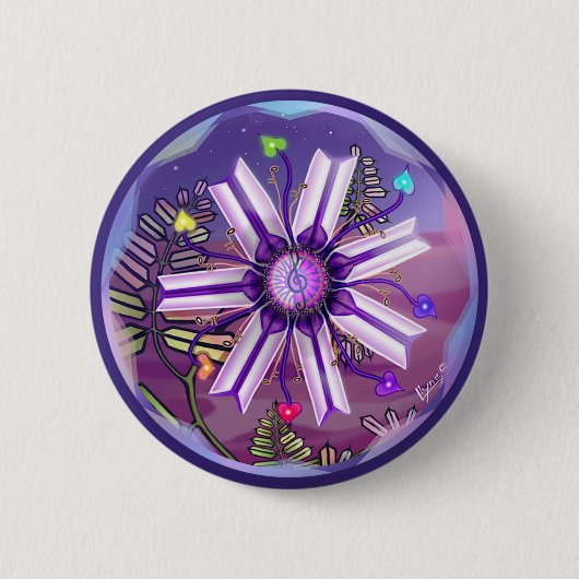 Badge Rond 5 Cm Fleur dans le désert (Devant)