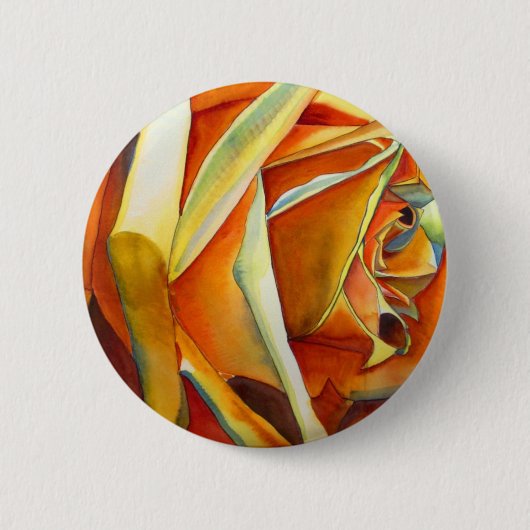 Badge Rond 5 Cm Fleur d'art d'aquarelle rose jaune (Devant)