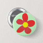 Badge Rond 5 Cm Fleur d'art de bruit - vert clair (Devant & derrière)