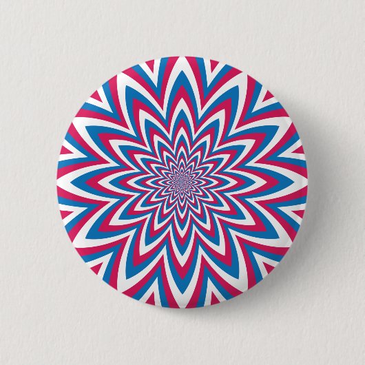 Badge Rond 5 Cm Fleur d'Art Patriotique (Devant)