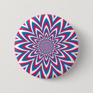 Badge Rond 5 Cm Fleur d'Art Patriotique
