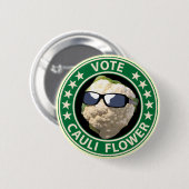 Badge Rond 5 Cm Fleur de Cauli de vote (Devant & derrière)
