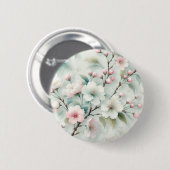 Badge Rond 5 Cm Fleur de Cerisier (Devant & derrière)