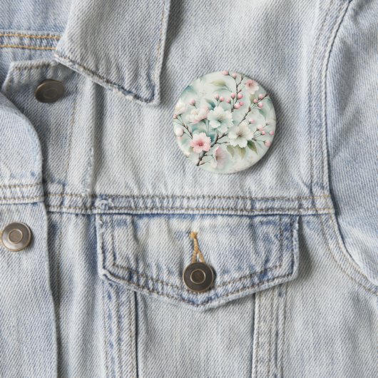 Badge Rond 5 Cm Fleur de Cerisier (En situation)