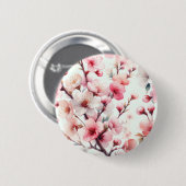 Badge Rond 5 Cm Fleur de Cerisier (Devant & derrière)