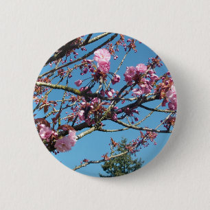 Badge Rond 5 Cm fleur de cerisier de printemps