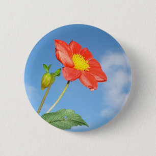 Badge Rond 5 Cm Fleur de fraisier enjouée