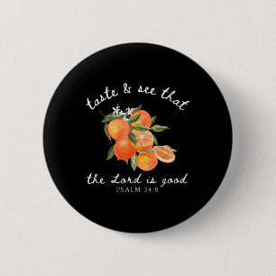 Badge Rond 5 Cm Fleur de fruit orange chrétien Verset biblique Jar