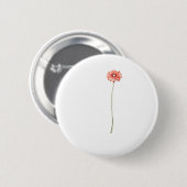 Badge Rond 5 Cm Fleur de Gerbera rouge pâle (Devant & derrière)