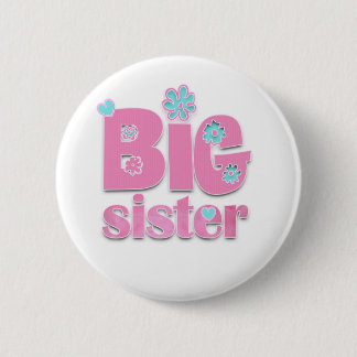 Badge Rond 5 Cm Fleur de grande soeur
