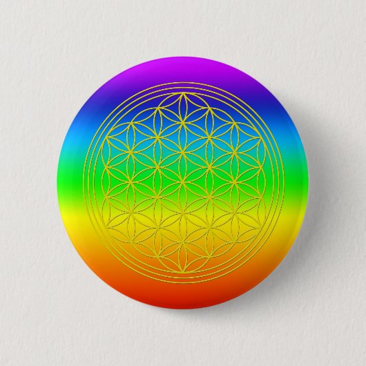 Badge Rond 5 Cm Fleur de la vie chakra 2 (Devant)