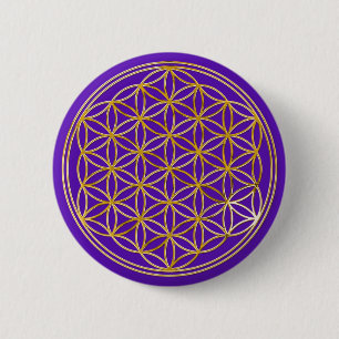Badge Rond 5 Cm Fleur de la vieMinet violet