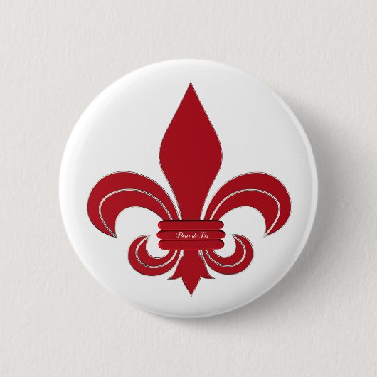 Badge Rond 5 Cm Fleur de Lis (Devant)