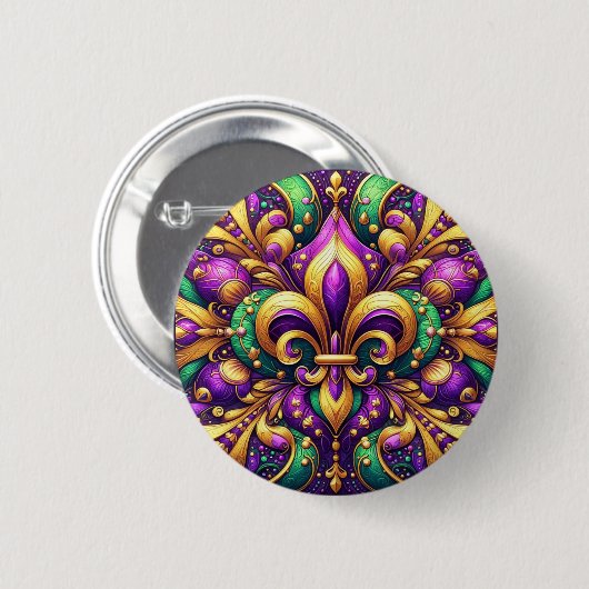 Badge Rond 5 Cm fleur de lis (Devant & derrière)