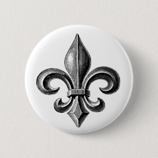 Badge Rond 5 Cm Fleur-De-Lis (Devant)