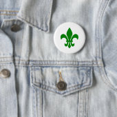 Badge Rond 5 Cm Fleur de Lis verte (En situation)