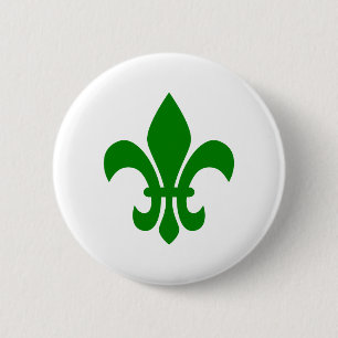 Badge Rond 5 Cm Fleur de Lis verte