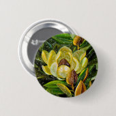 Badge Rond 5 Cm Fleur de Magnolia (Devant & derrière)