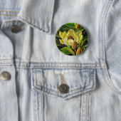 Badge Rond 5 Cm Fleur de Magnolia (En situation)